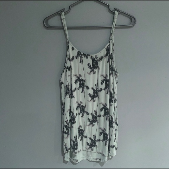 kismet Tops - 2 for $20 Teal Palm tree tank top